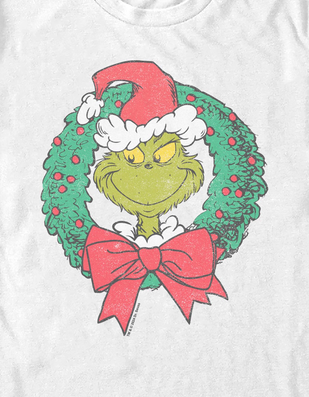 DR. SEUSS Grinch Wreath Unisex Tee - WHITE