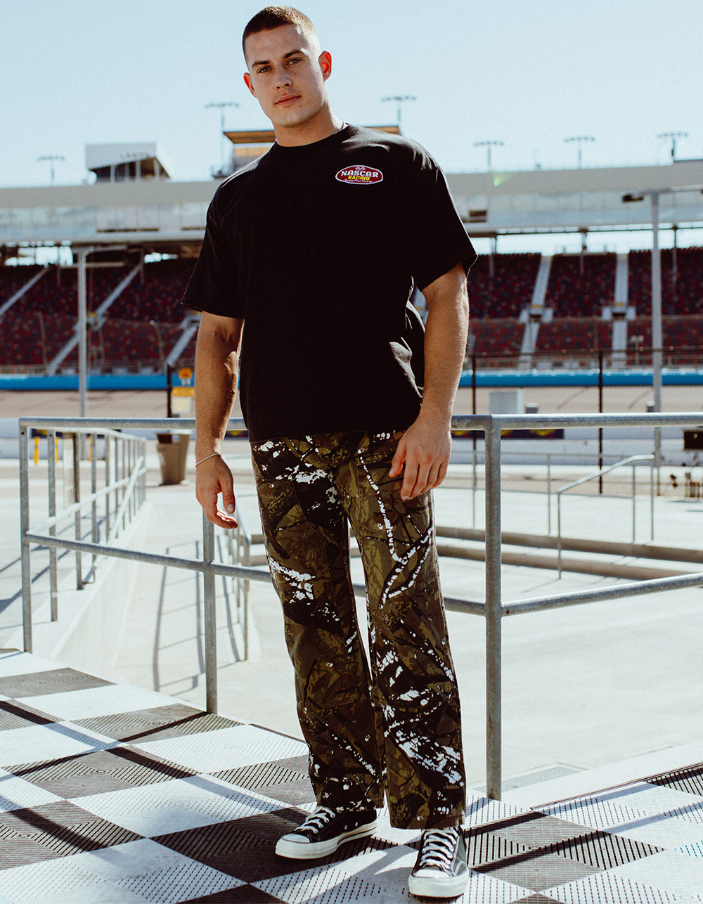 TILLYS x NASCAR Emblem Mens Boxy Tee - BLACK