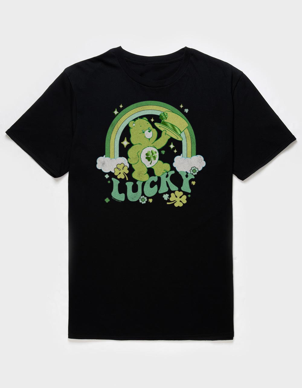 CARE BEARS Lucky Rainbow Unisex Tee - BLACK