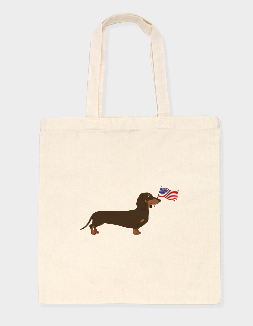 DACHSHUND Flag Tote Bag - NATURAL