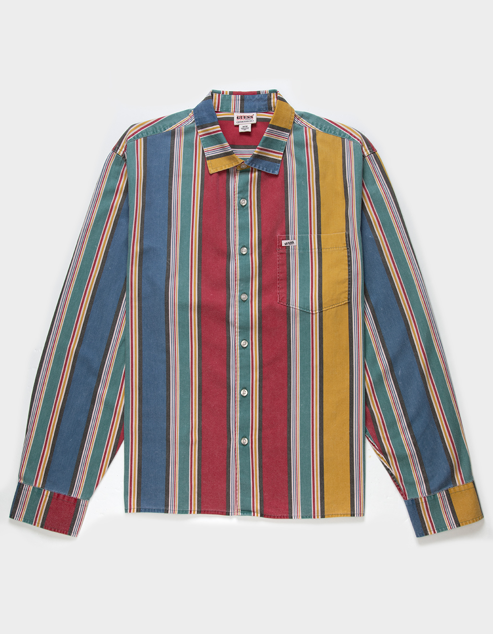 GUESS ORIGINALS Multi Stripe Mens Button Up Shirt