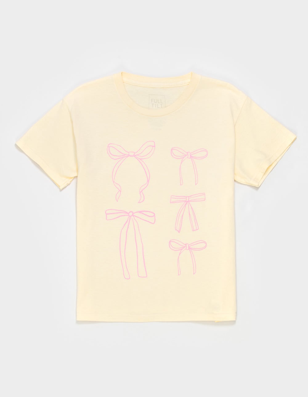 FULL TILT Multi Bow Girls Boyfriend Tee - YELLOW