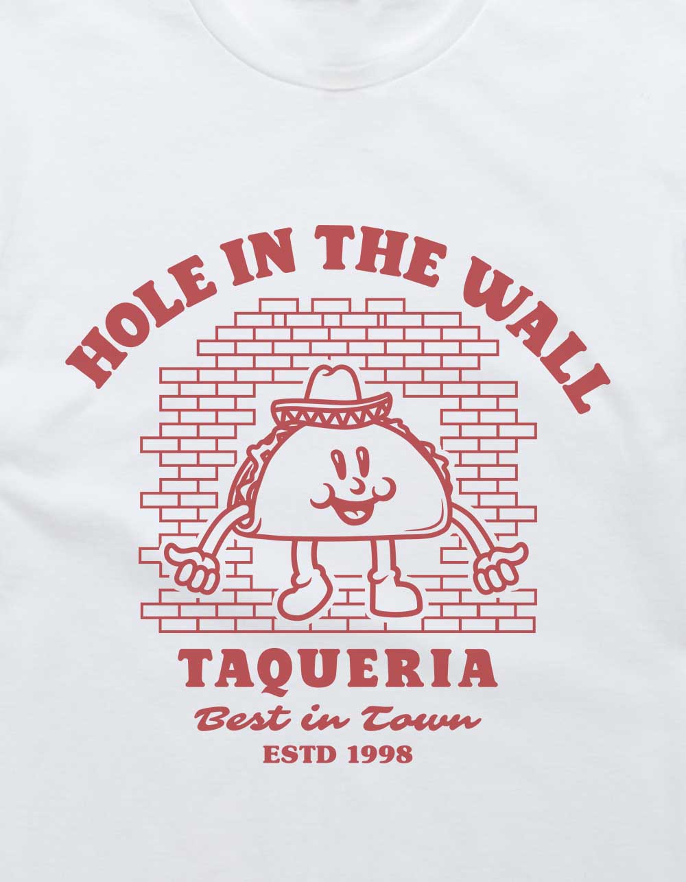 TAQUERIA Hole The Wall Unisex Tee - WHITE