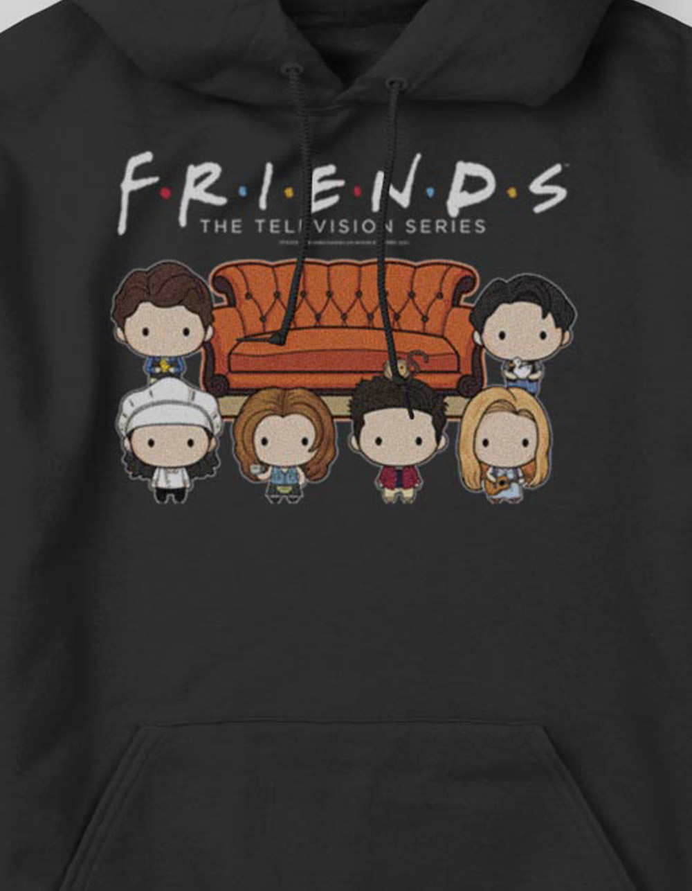 FRIENDS Cartoon Couch Crew Unisex Hoodie - BLACK