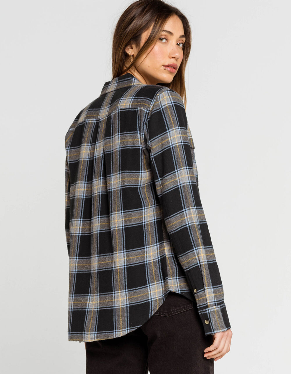 BRIXTON Bowery Womens Navy Flannel Shirt - NAVY COMBO | Tillys