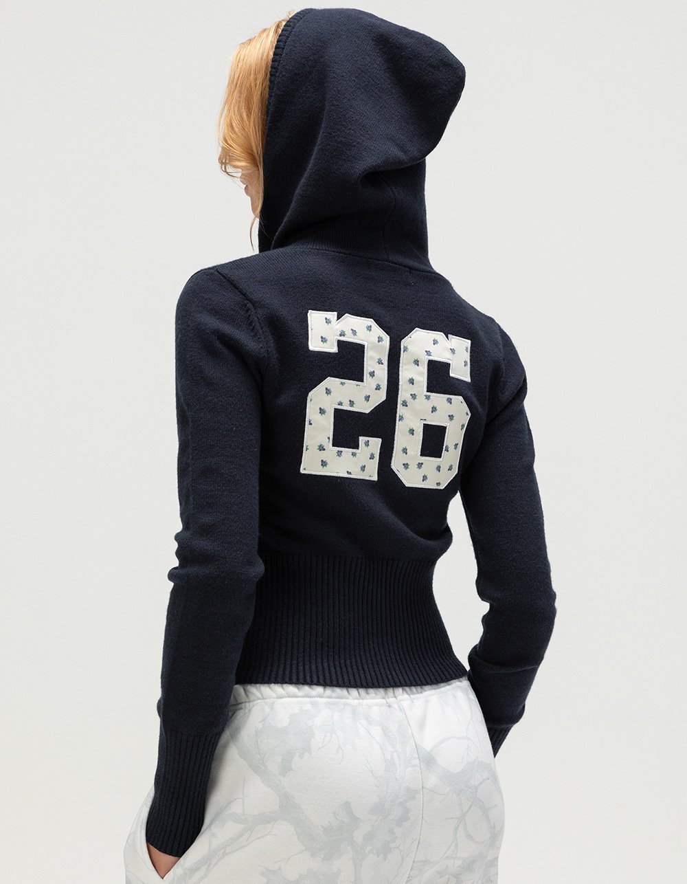 RSQ Womens Number Zip-Up Sweater - NAVY