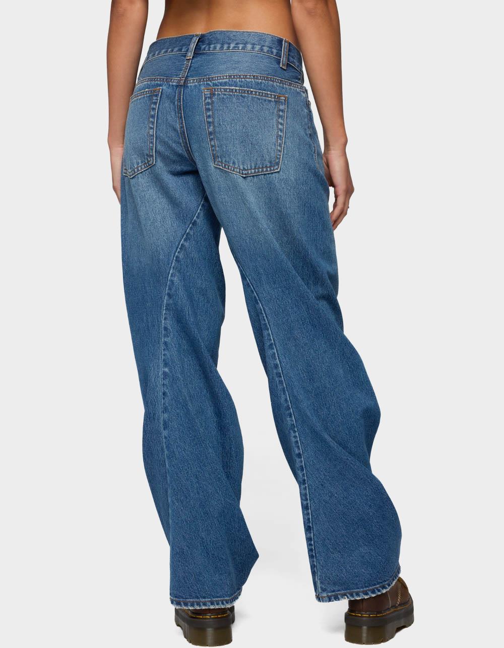 EDIKTED Maiah Low Rise Barrel Jeans - LIGHT BLUE