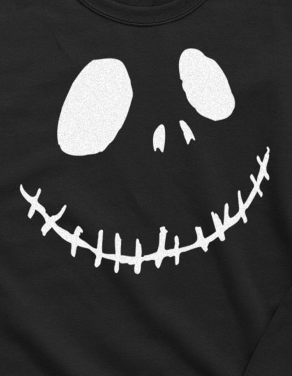THE NIGHTMARE BEFORE CHRISTMAS Jack Face Outline Unisex Crewneck Sweatshirt - BLACK