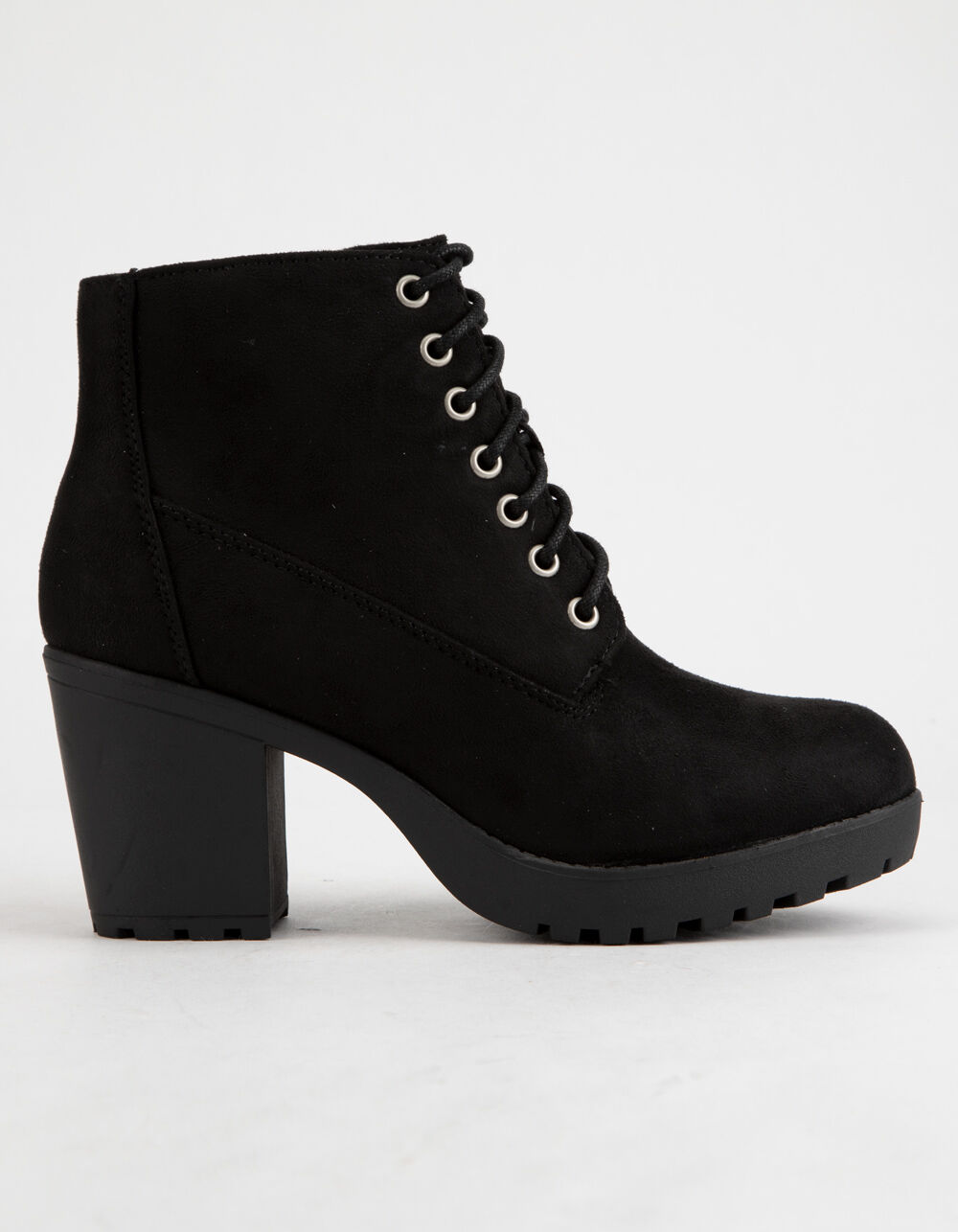 SODA Lug Sole Lace Up Black Womens Booties - BLACK | Tillys