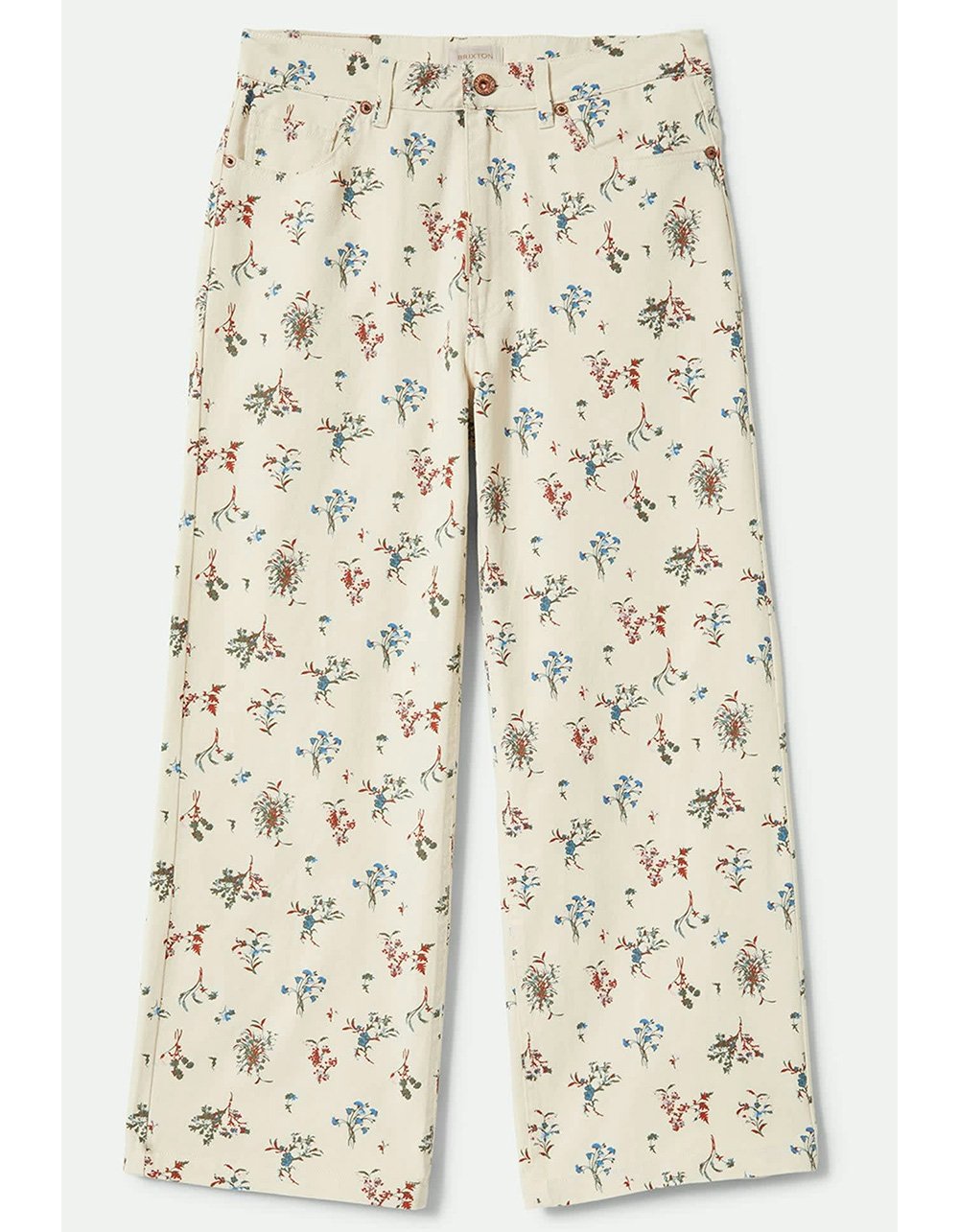 BRIXTON Margo Womens Cropped 5-Pocket Pants - WHITE/MULTI