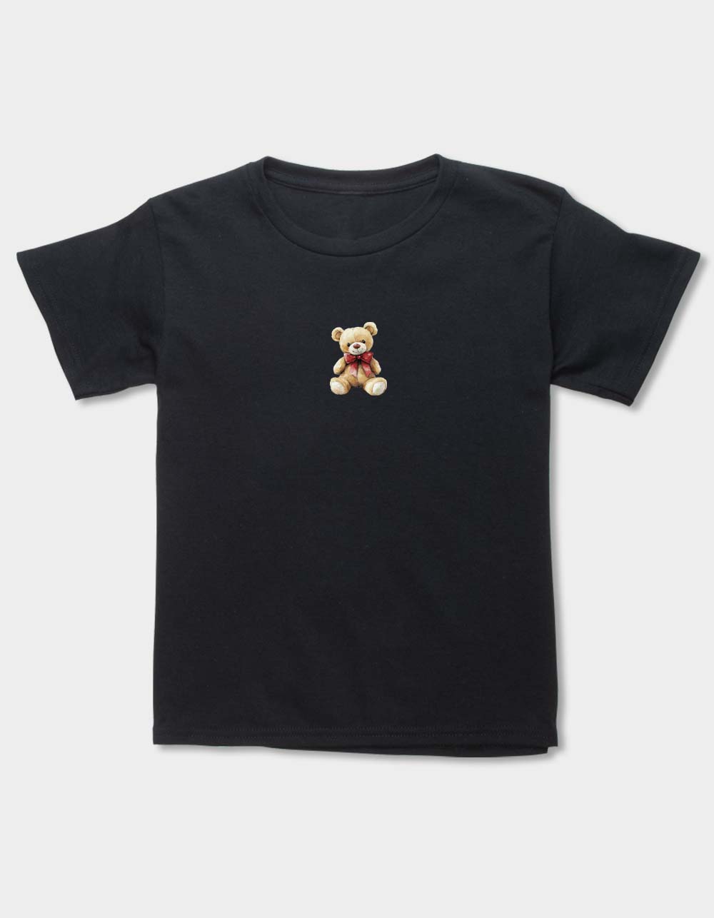 BEAR Red Bow Unisex Kids Tee - BLACK