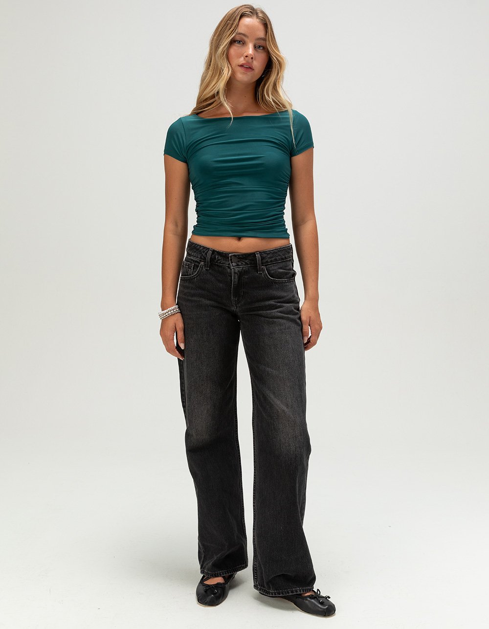 LEVI'S Premium Low Loose Womens Jeans - Tech Storm BLACK RINSE