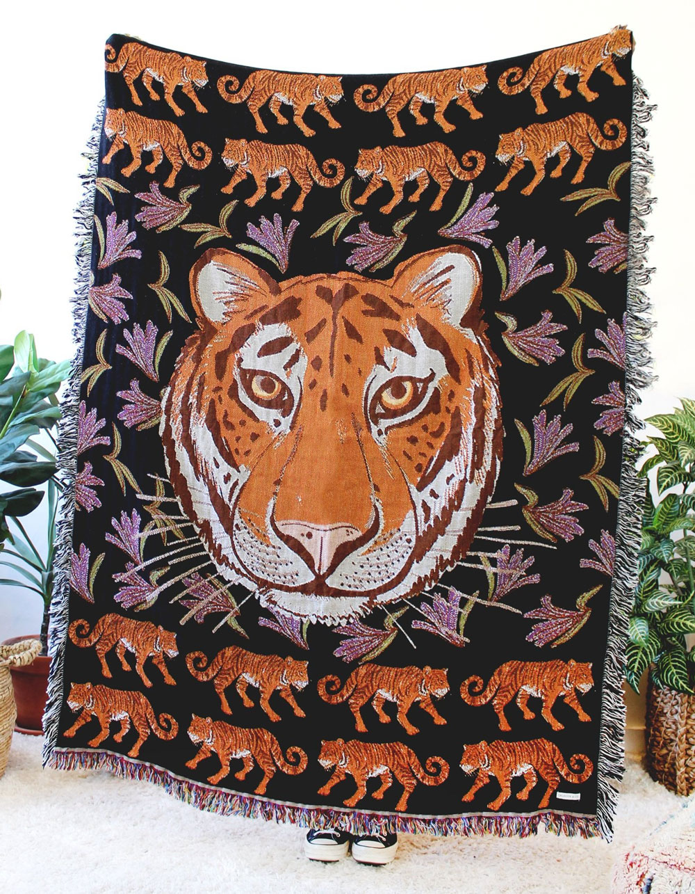 CALHOUN & CO Tiger Parade Tapestry Blanket MULTI Tillys