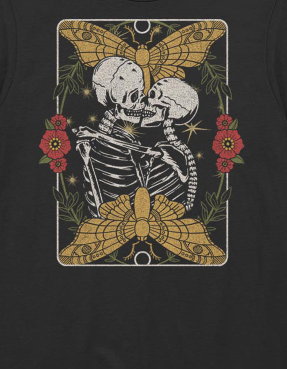 SKELETON Traditional Lover Unisex Tee - BLACK