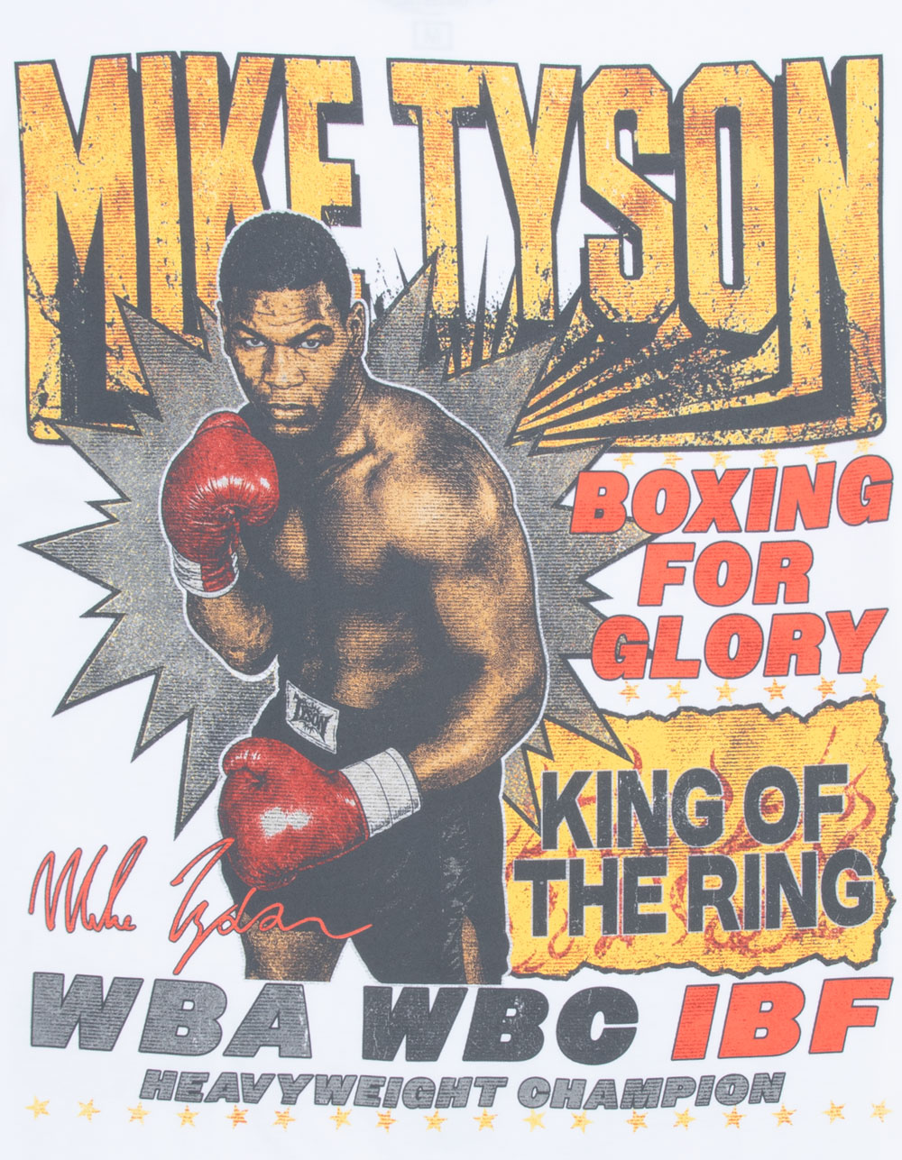 MIKE TYSON Box 4 Glory Mens Boxy Tee - WHITE