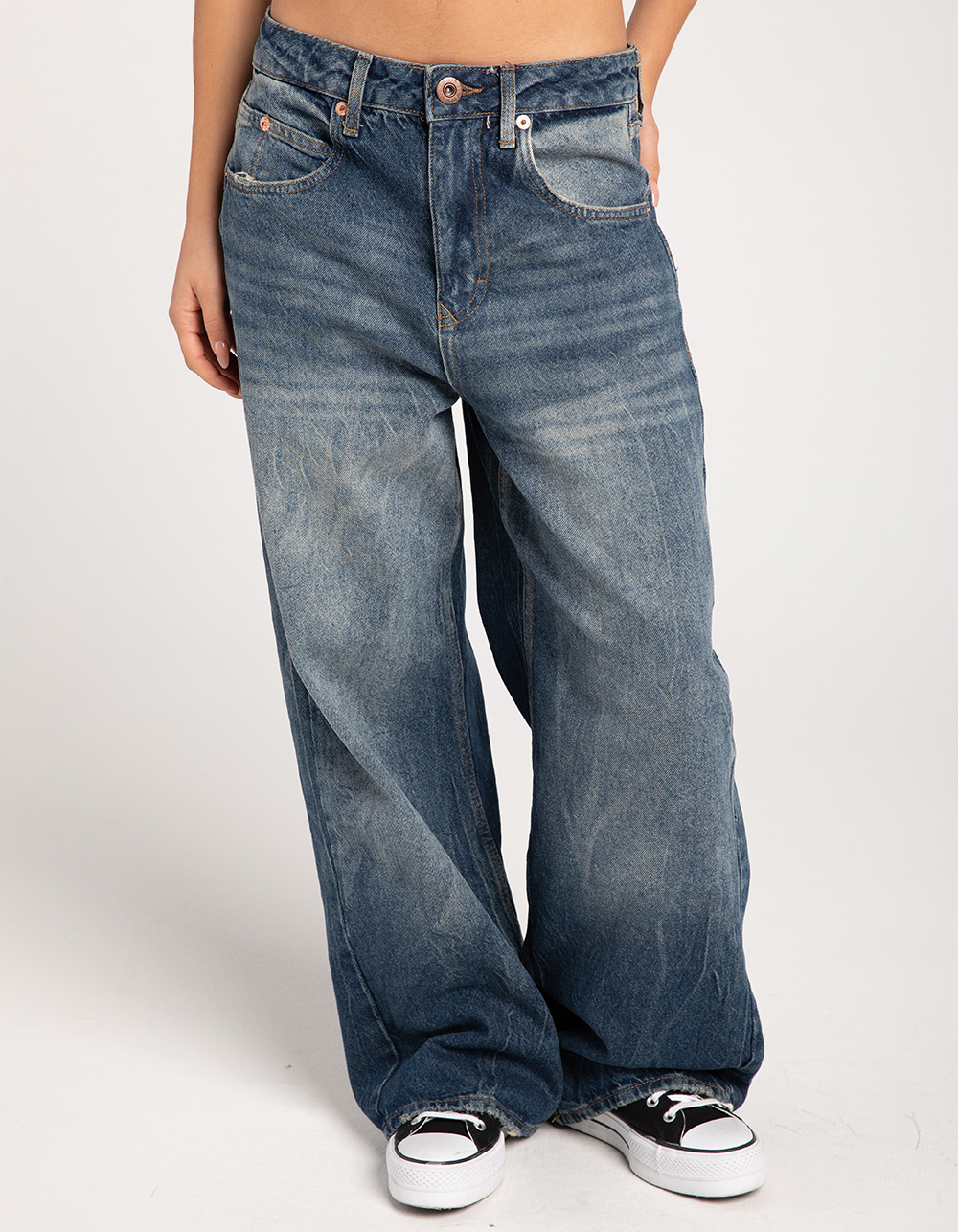 BDG Urban Outfitters Jaya Baggy Boyfriend Womens Jeans - DARK