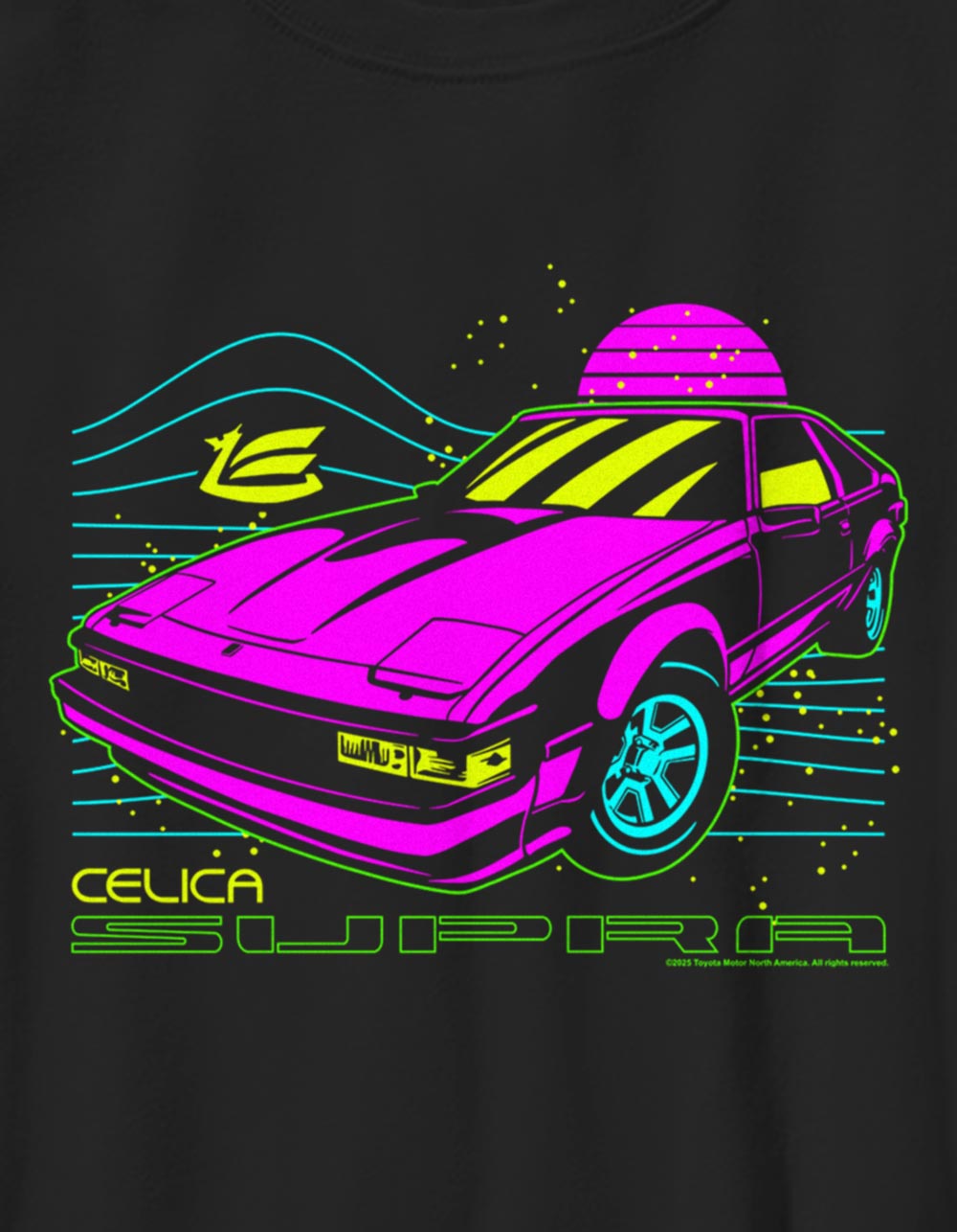 TOYOTA Celica Supra Neon Unisex Kids Tee - BLACK