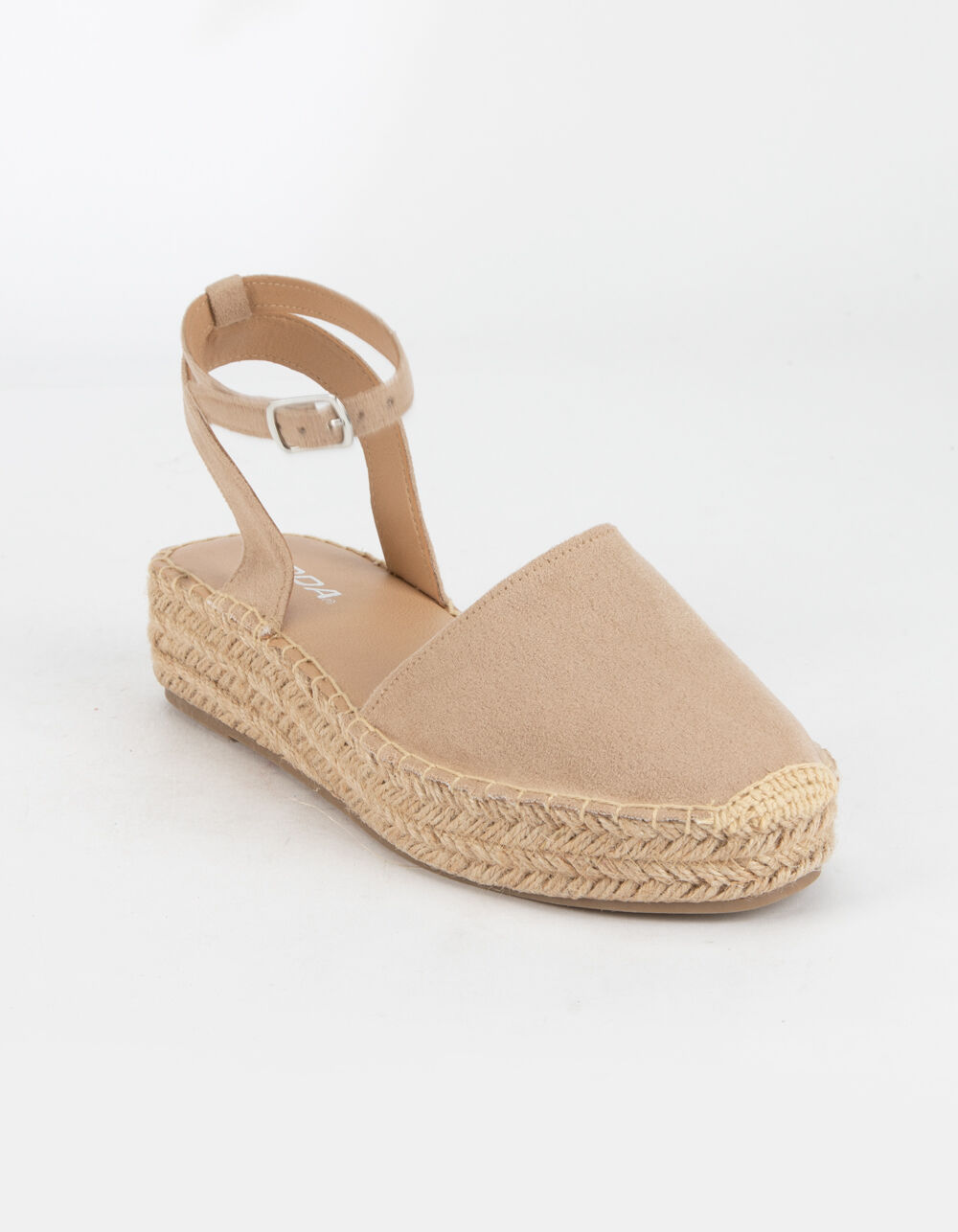 soda ankle banded taupe womens espadrille flatform sandals