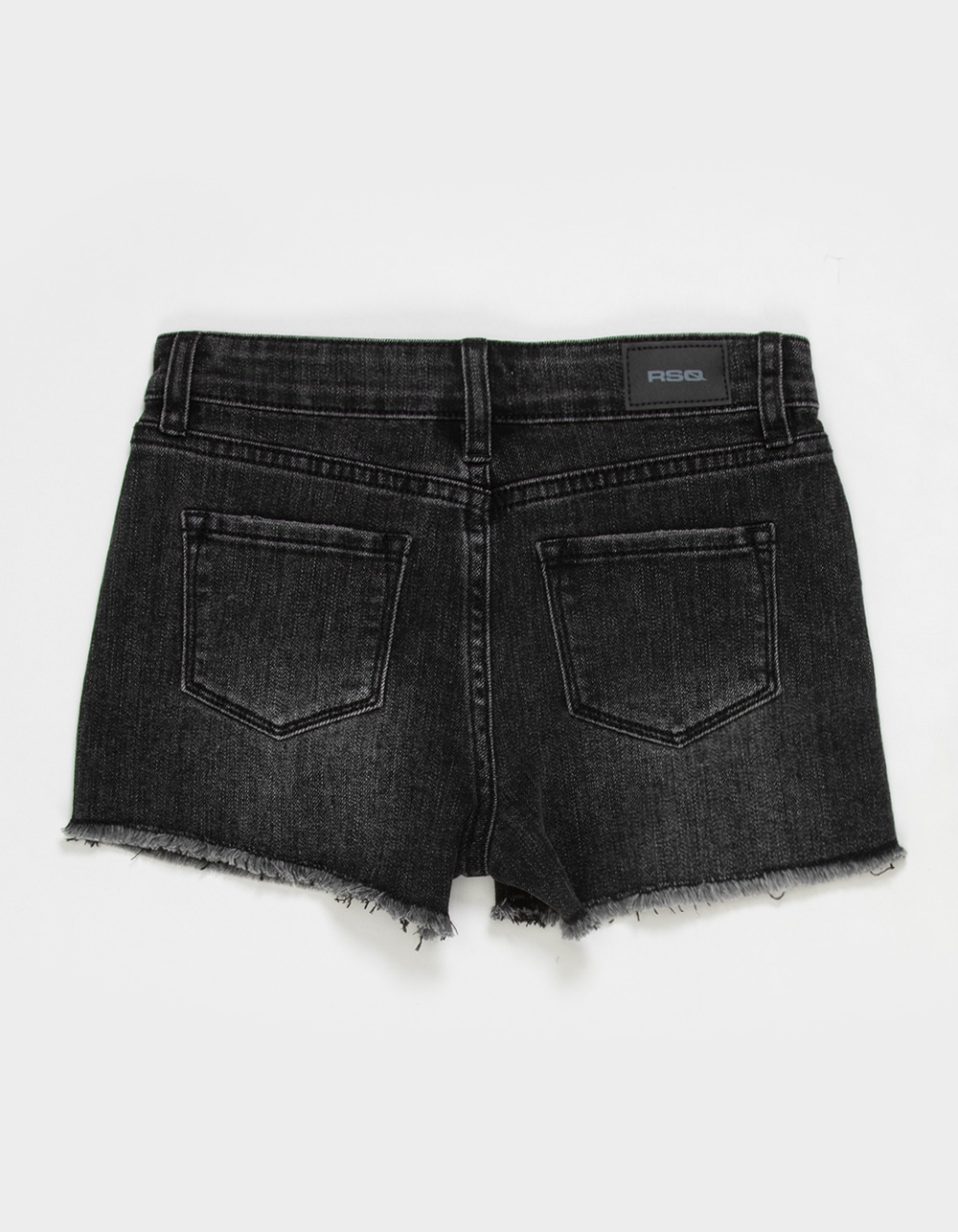 RSQ Girls Vintage High Rise Frayed Shorts - WASHED BLACK