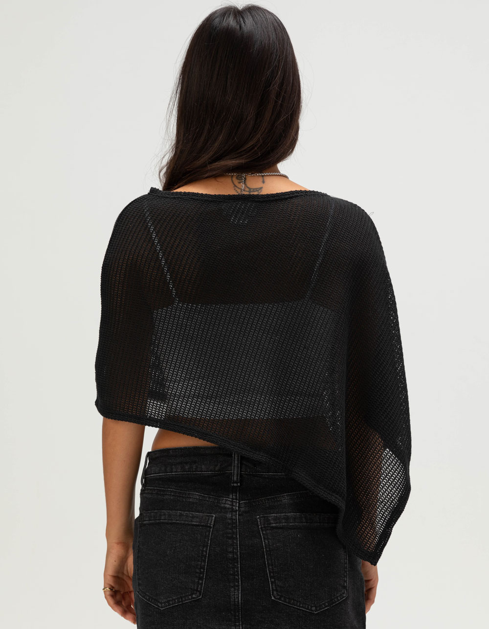 JUST POLLY Womens Crop Poncho