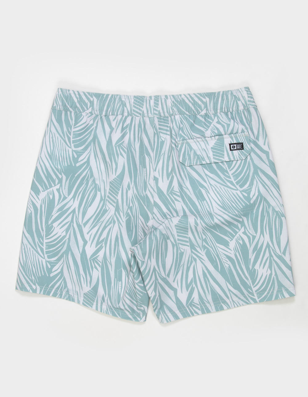 SALTY CREW Palm Print Mens Swim Trunks - SAGE