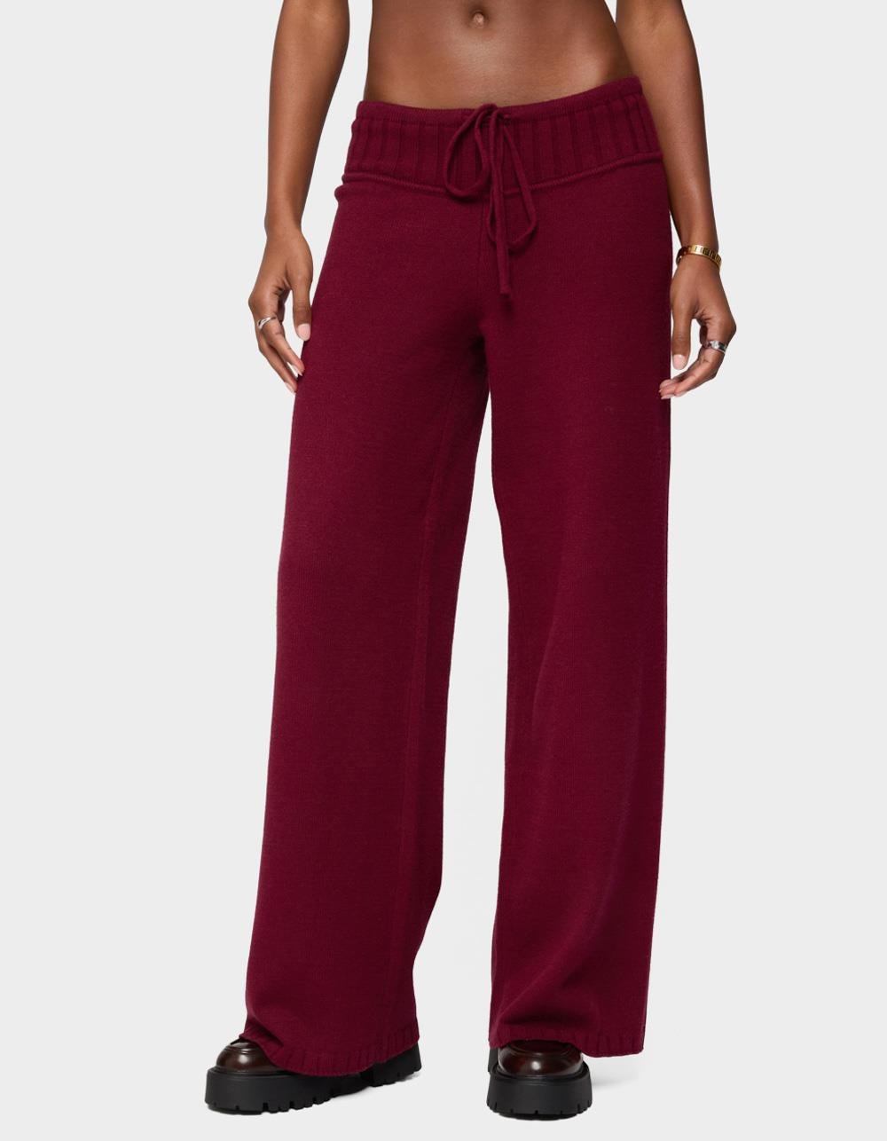 EDIKTED Russell Straight Leg Knit Pants