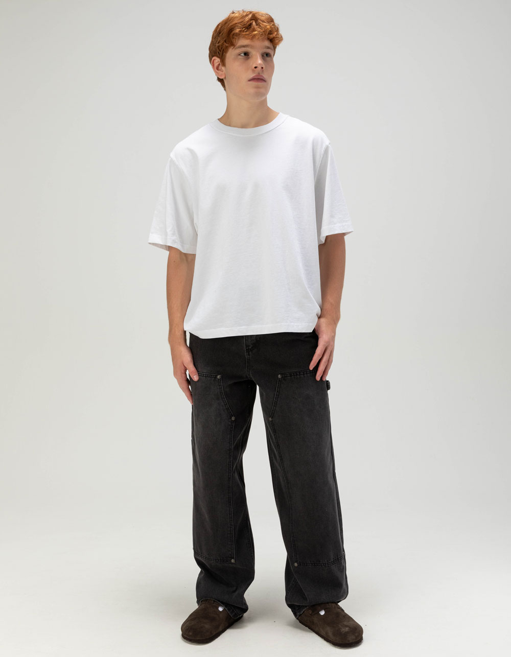 RSQ Mens Baggy Studded Utility Pants - WASHED BLACK