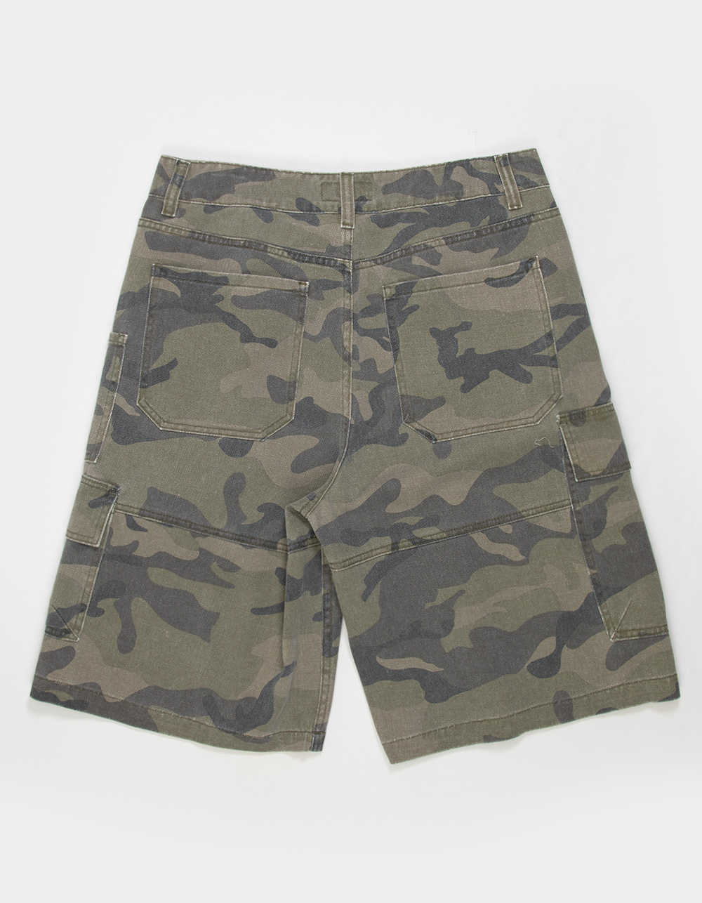 RSQ Mens Baggy Twill Cargo Jorts - CAMO KHAKI
