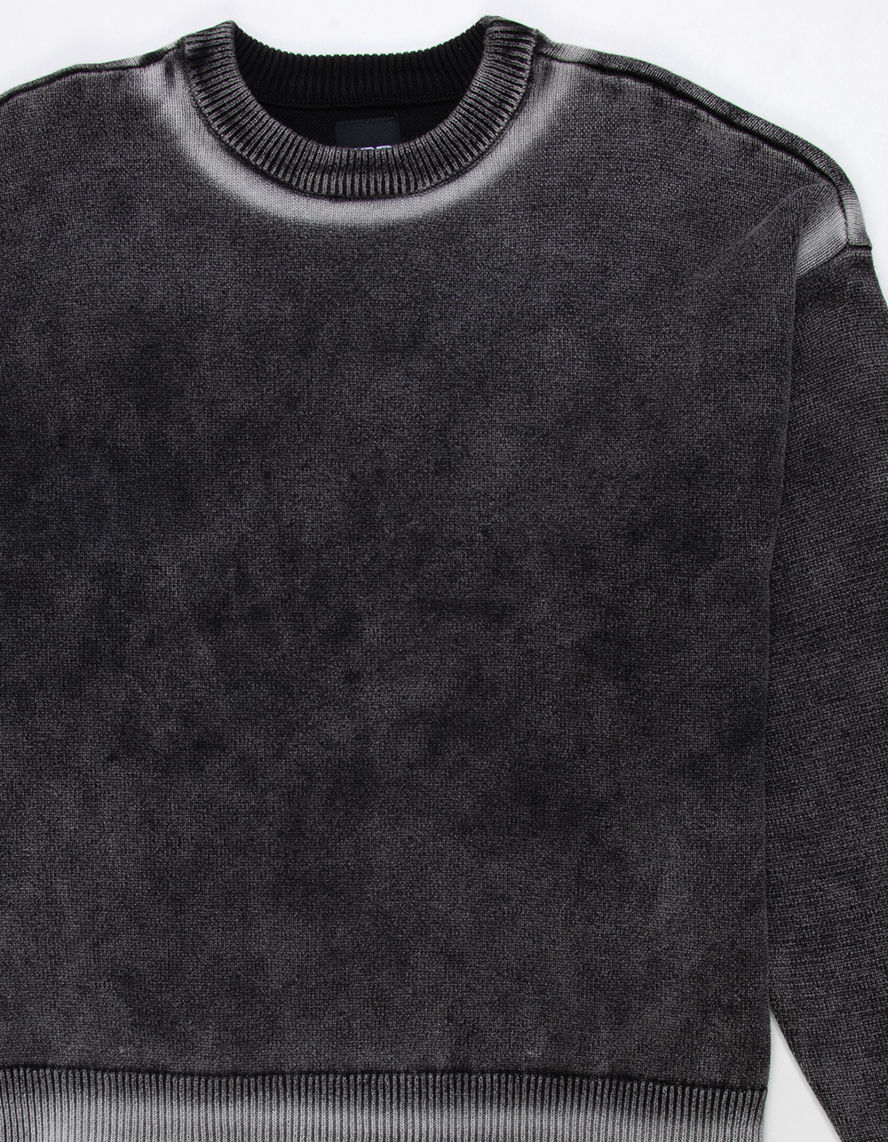 RSQ Mens WASHED Grunge Sweater - BLACK