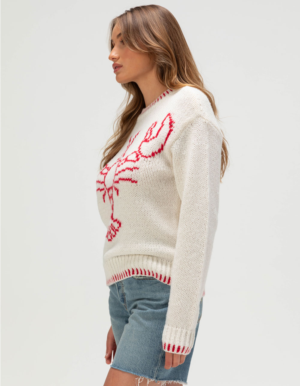 RSQ Womens Lobster Sweater - CREAM