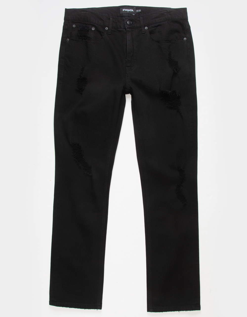 RSQ Mens Slim Jeans - BLACK DESTRUCT | Tillys