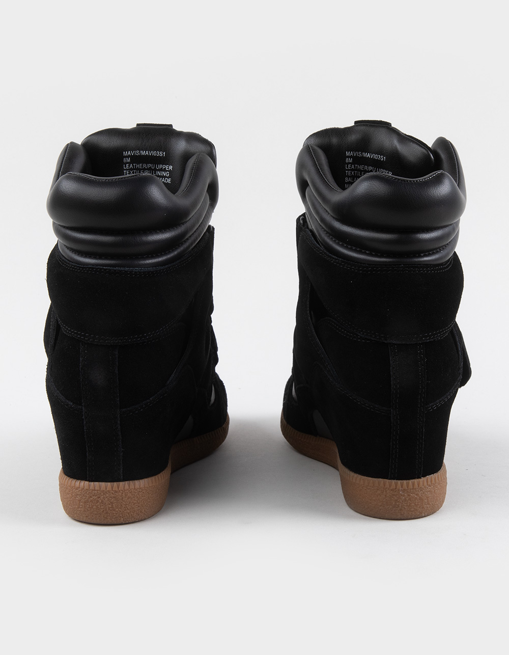 STEVE MADDEN Mavis Womens High Top Wedge Sneakers - BLACK