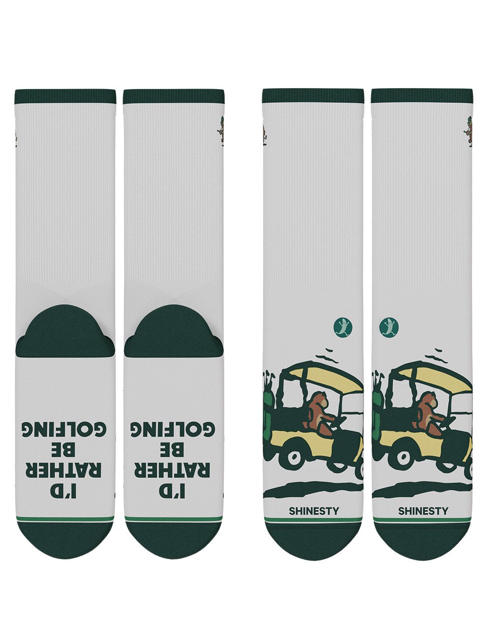SHINESTY Golpher Golf Golpher Mens Crew Socks - GREEN COMBO
