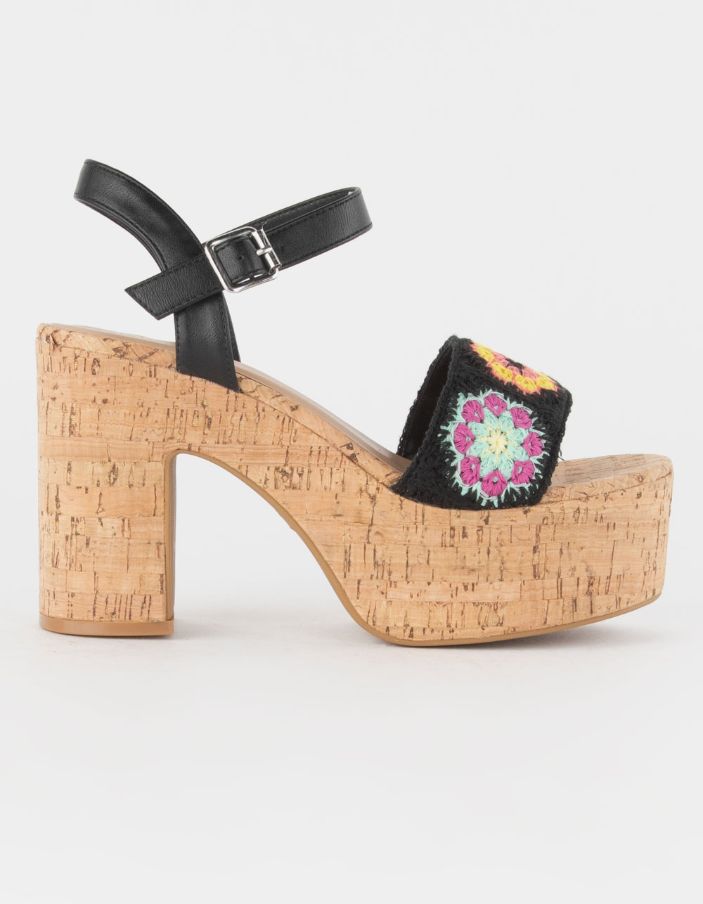 BAMBOO Crochet Womens Platform Sandals - BLK/MULTI | Tillys