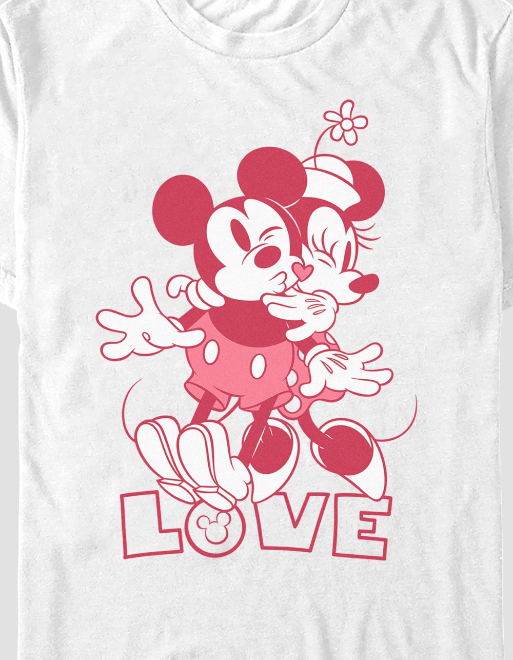 DISNEY Mickey & Minnie Kiss Unisex Tee - WHITE