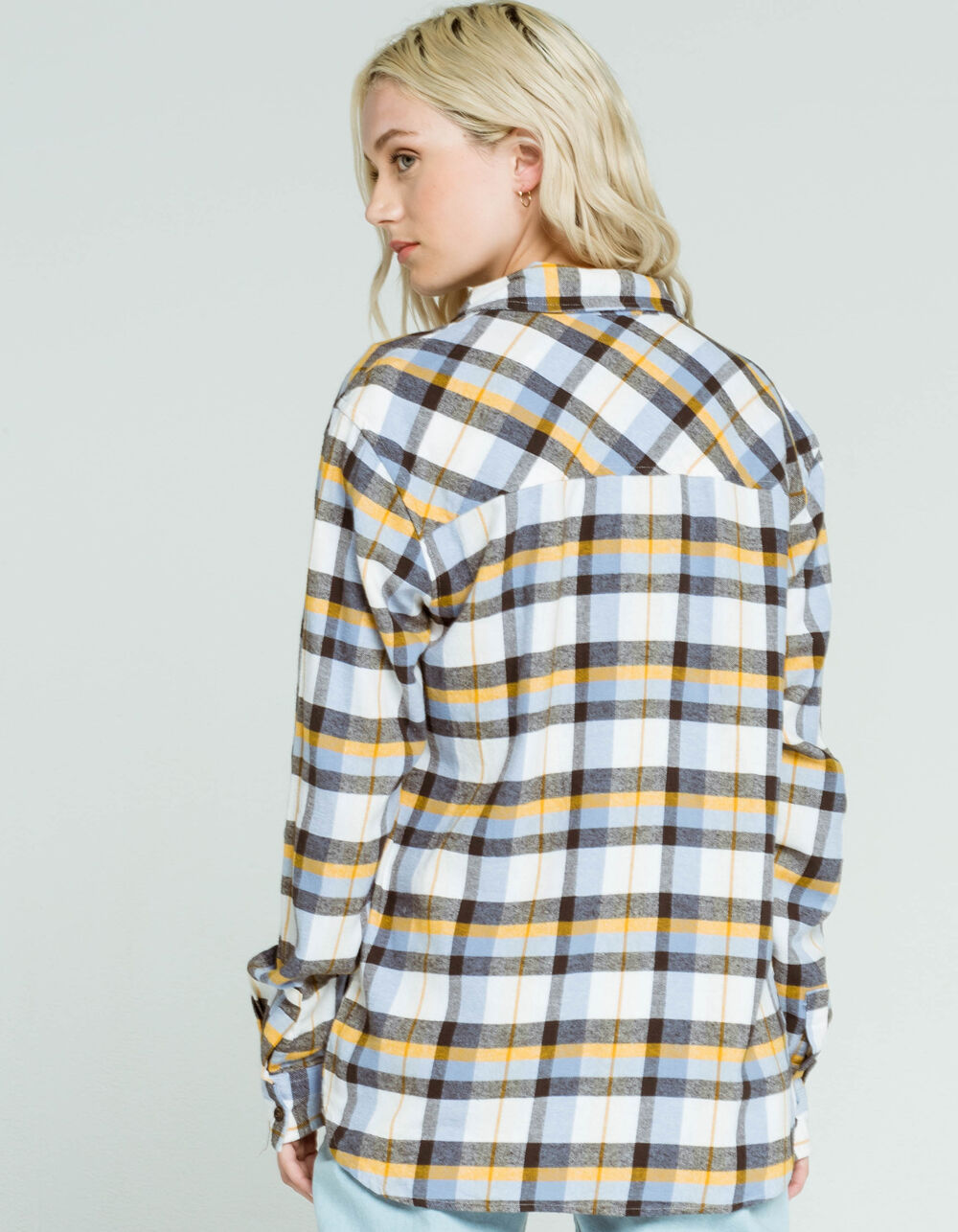 RSQ Sadie Washed Plaid Womens Flannel Shirt - WHTBL | Tillys