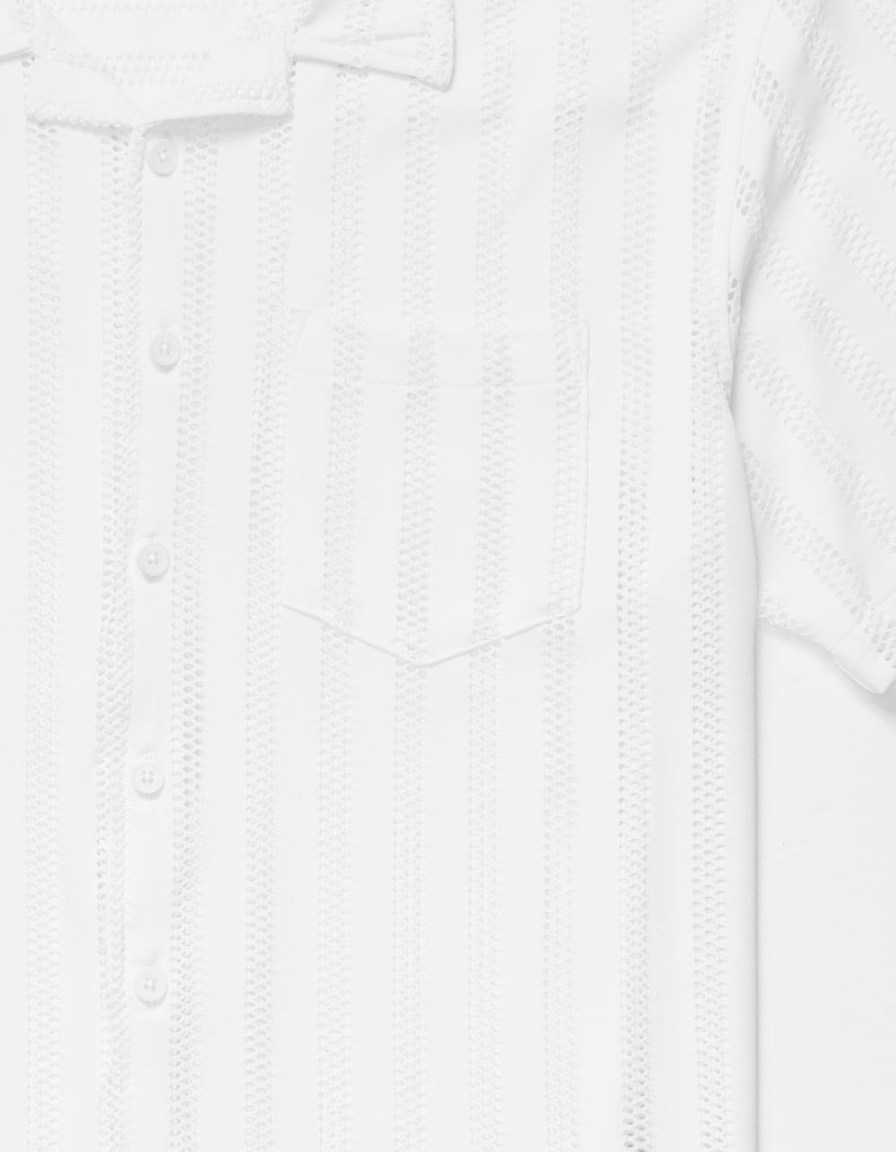 RSQ Mens Open Stripe Button Up Shirt - WHITE