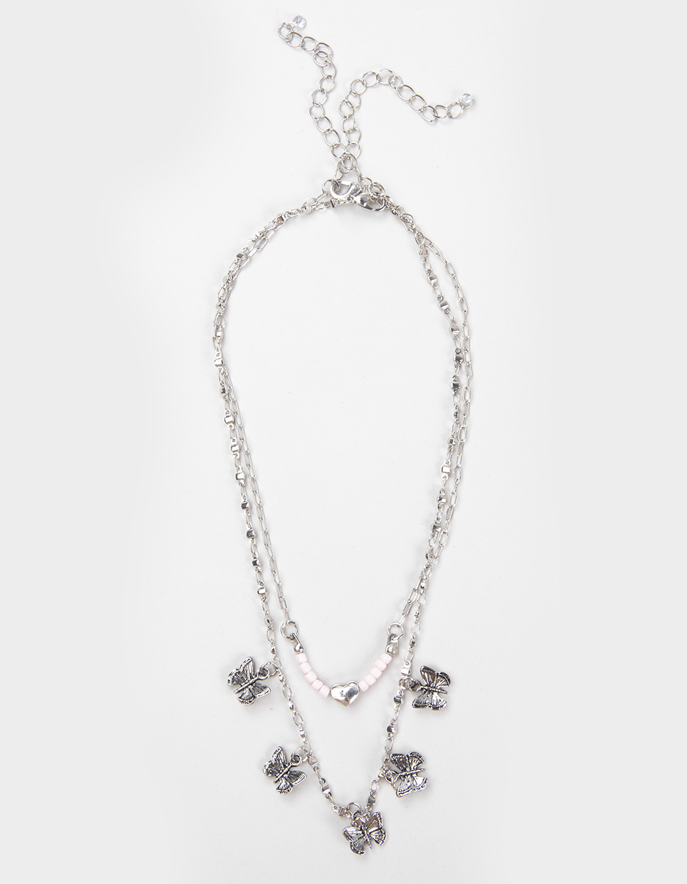 FULL TILT Layered Butterfly Necklace - SILVER