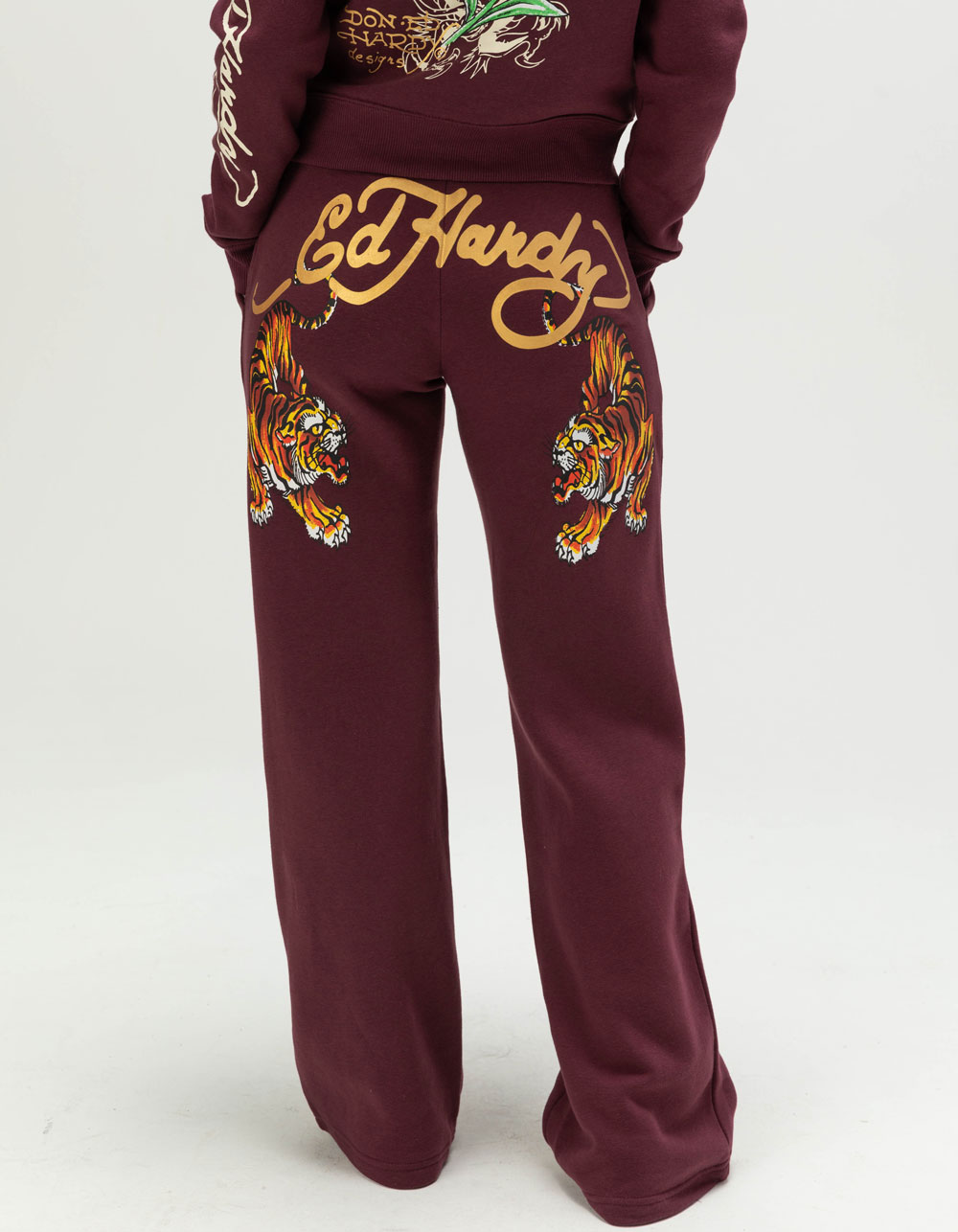 ED HARDY Tigers Womens Sweatpants - FIG
