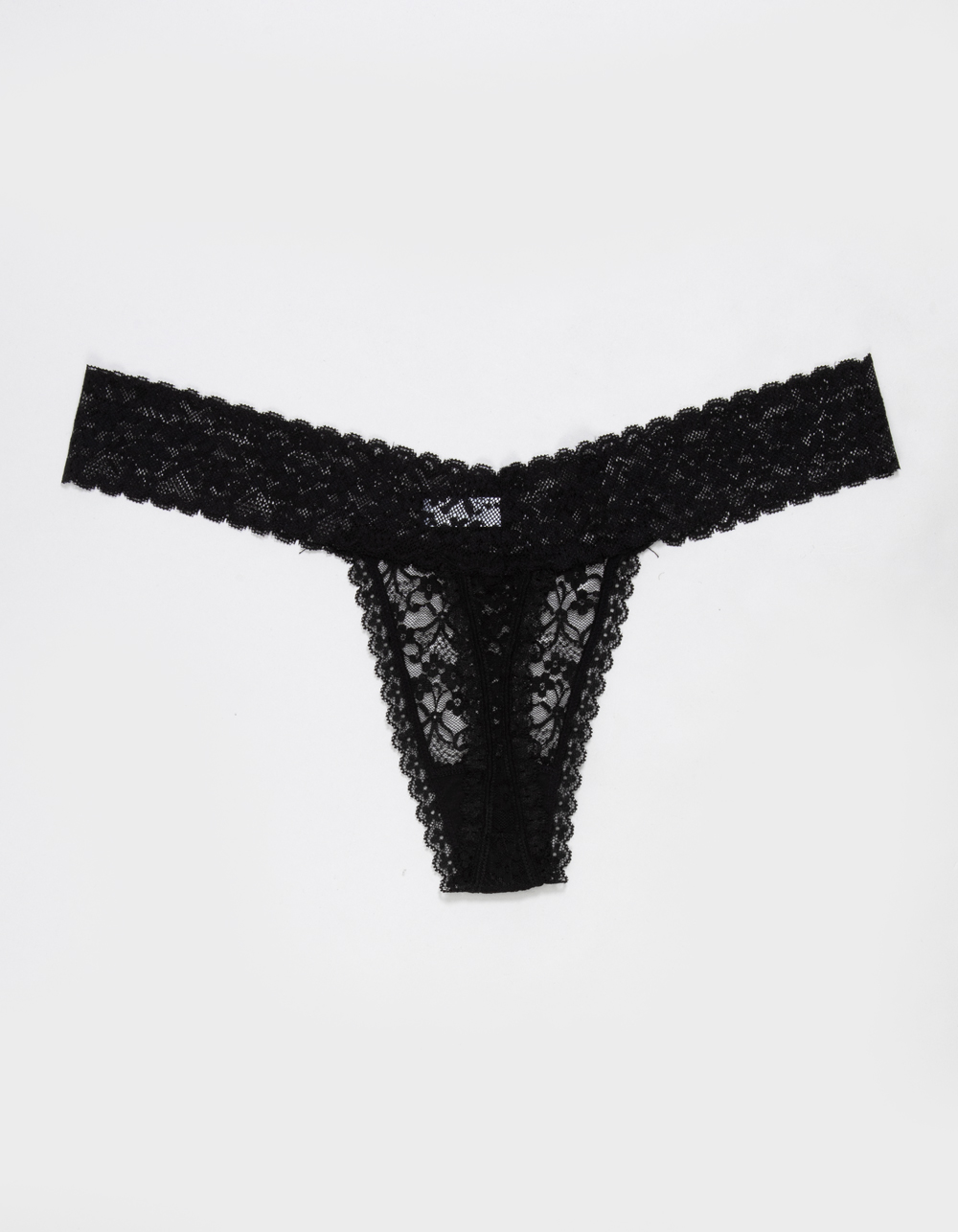 FULL TILT Allover Lace Thong - BLACK