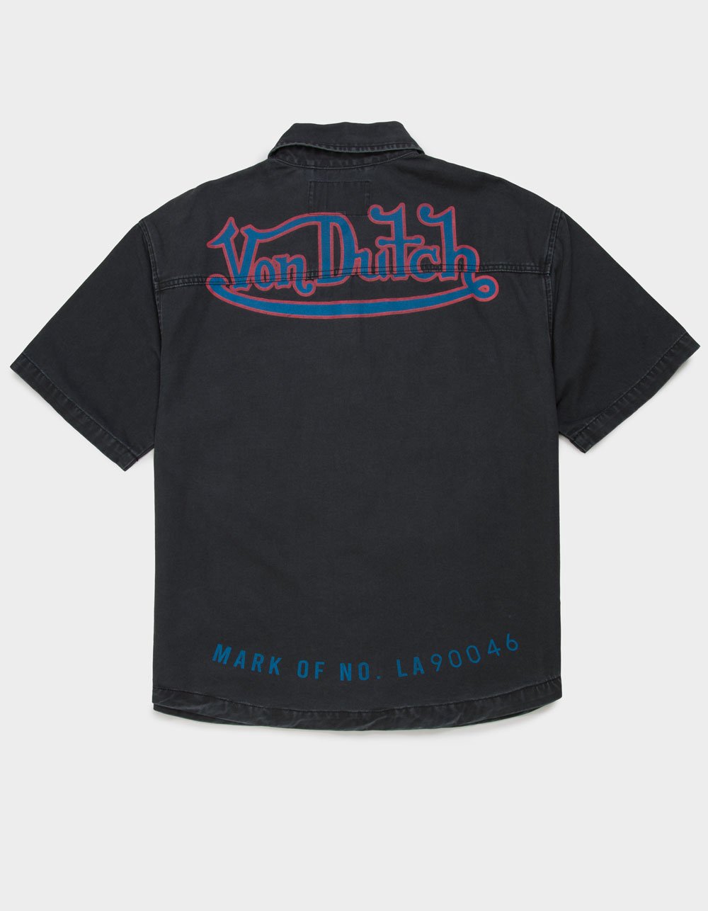 VON DUTCH Hell Mens Button Up Shirt - WASHED BLACK