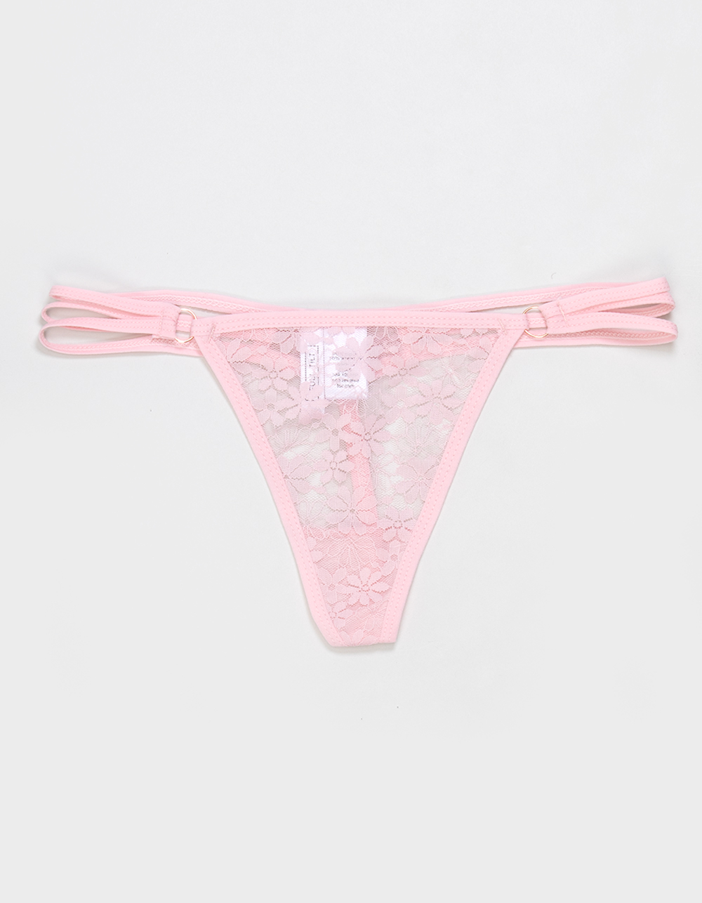 FULL TILT Strappy Side Lace Thong - LIGHT PINK