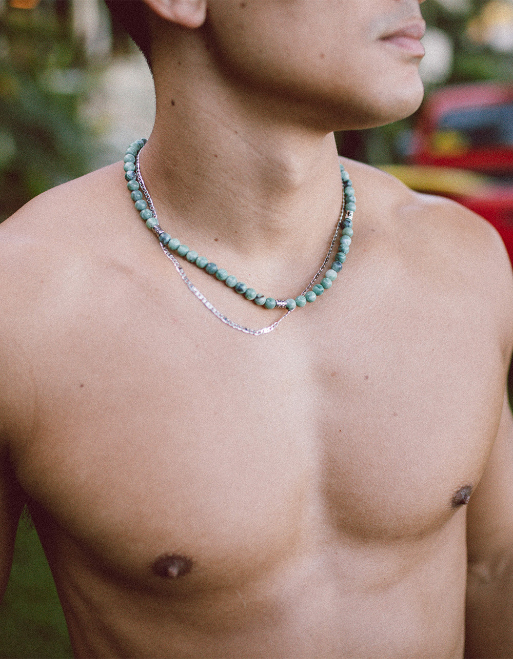 RSQ 2 Pack Beaded/Chain Necklaces - SILVER