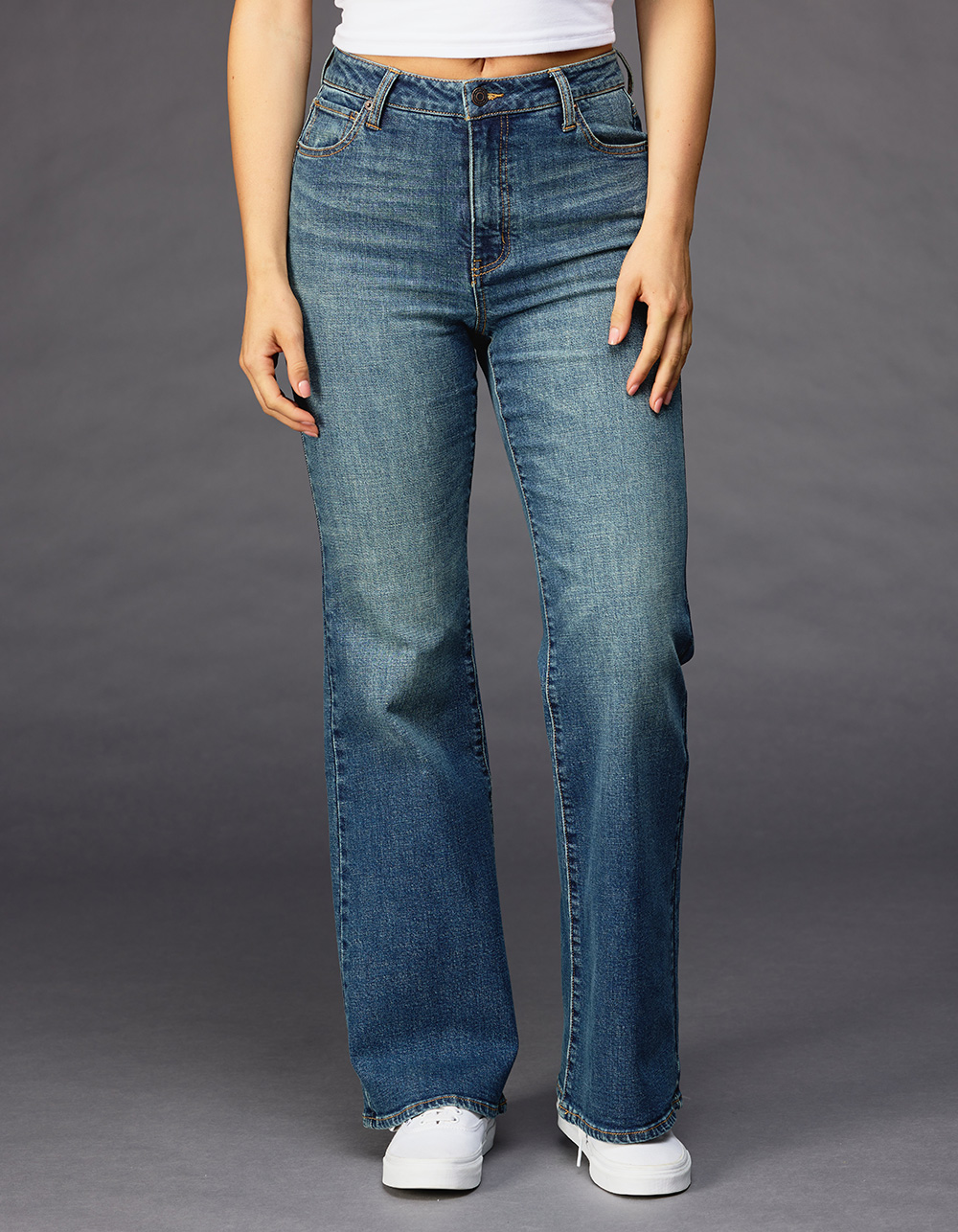 RSQ Womens High Rise Flare Jeans - MEDIUM WASH