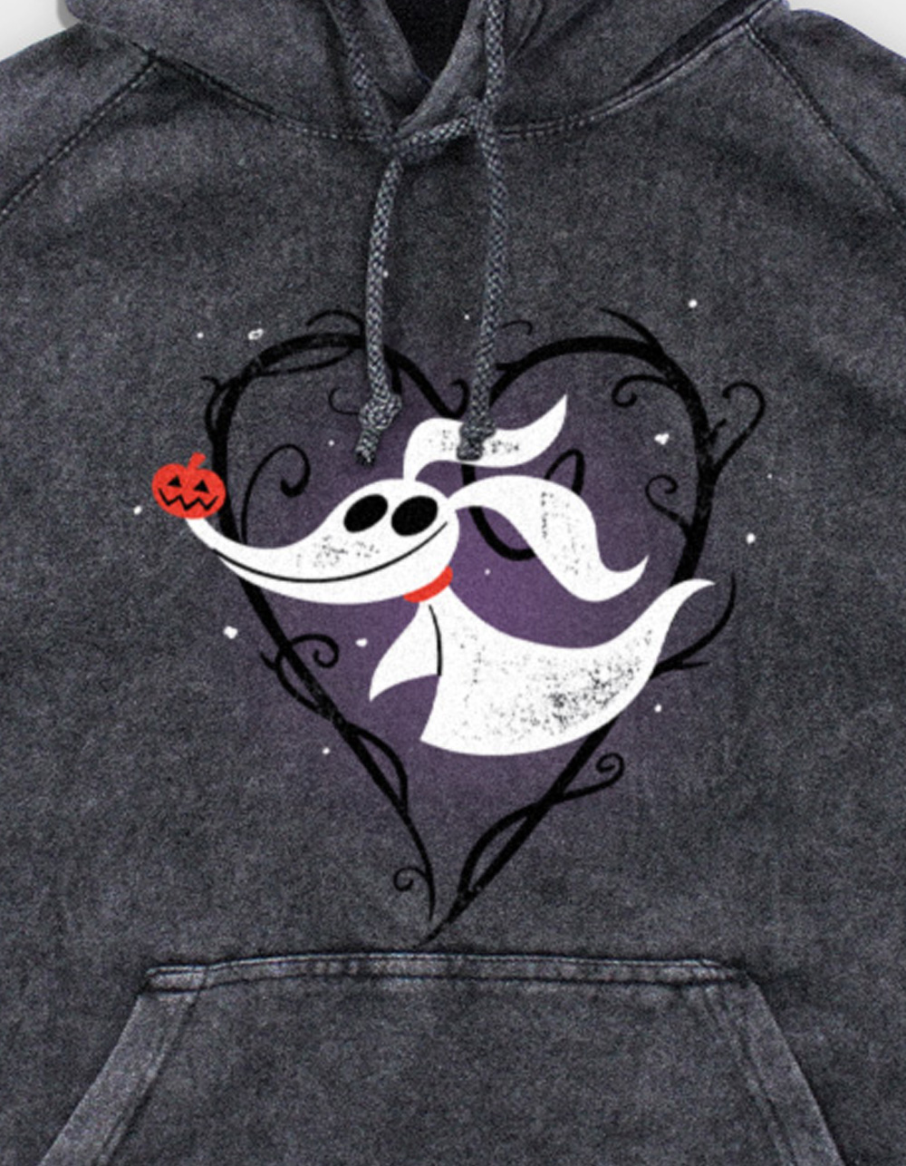 THE NIGHTMARE BEFORE CHRISTMAS Heart Zero Unisex Hoodie - BLACK