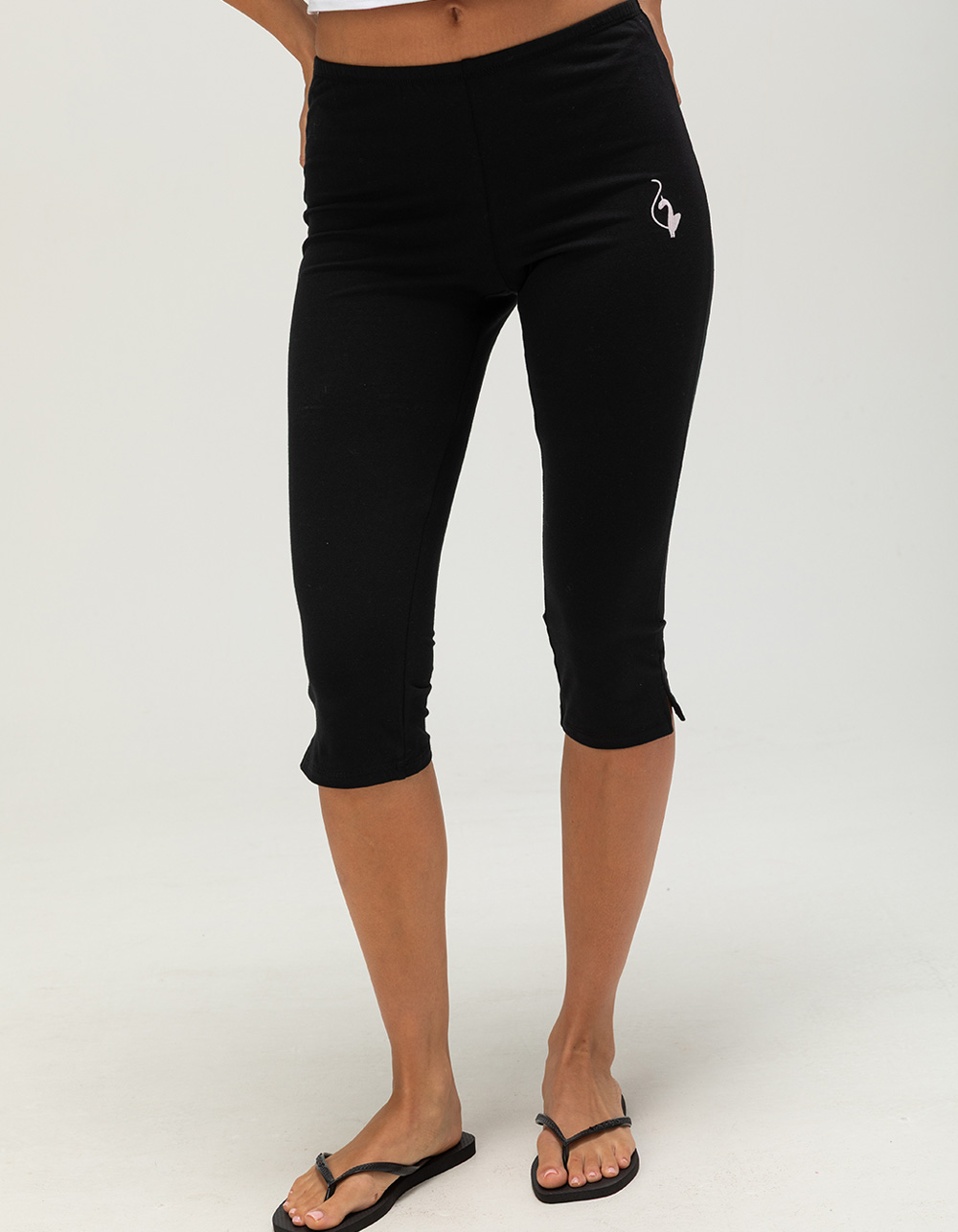 BABY PHAT Womens Capri Pants - BLACK