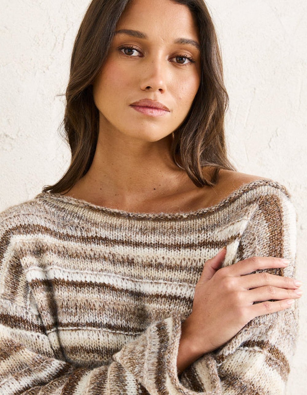 RHYTHM Baklava Knit Womens Sweater - Cream Combo