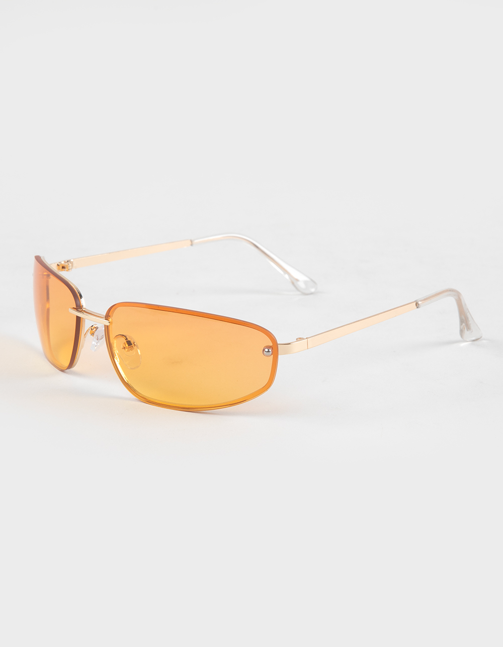 RSQ Wrap Metal Rimless Sunglasses - ORANGE