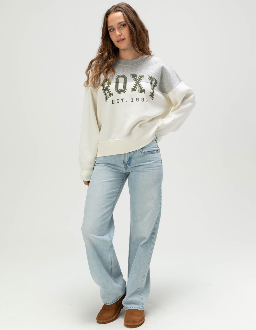 ROXY Academy Womens Crewneck Sweatshirt - HEATHER GRAY