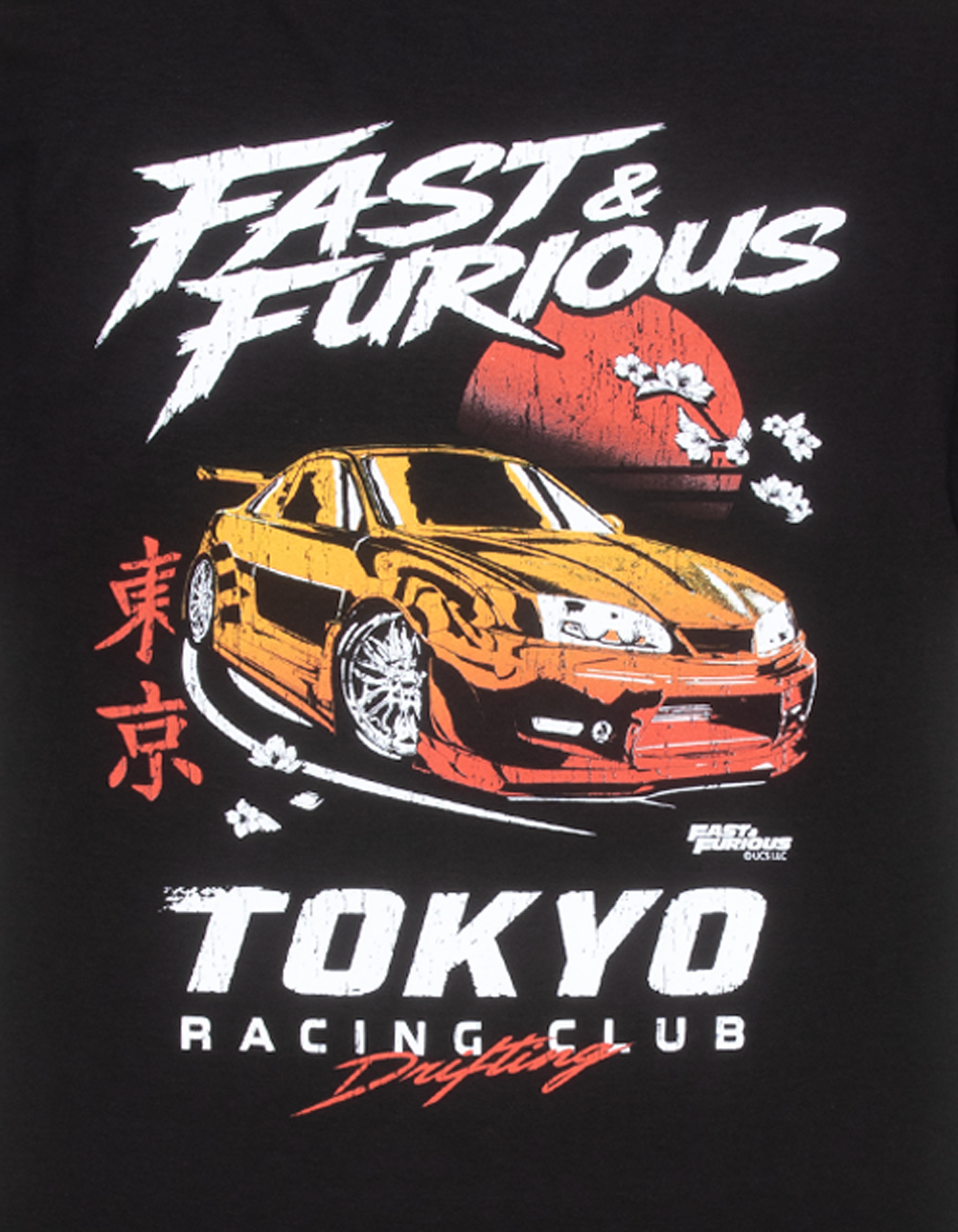 RIOT SOCIETY Fast & Furious Tokyo Racing Club Boys Tee - BLACK